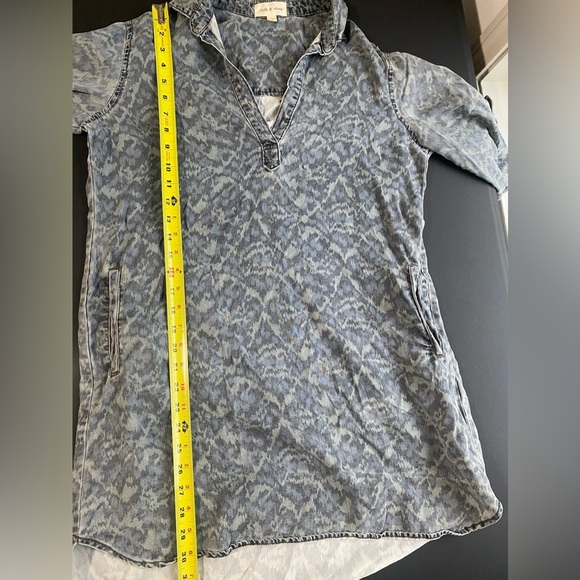 Anthropologie Cloth & Stone Dress Womens Medium Gray Blue Green Camo Casual Boho - Picture 12 of 13